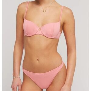 NWT Peony Petal Pink Fine Hi Line Pant Bikini Swim Bottoms Small/4